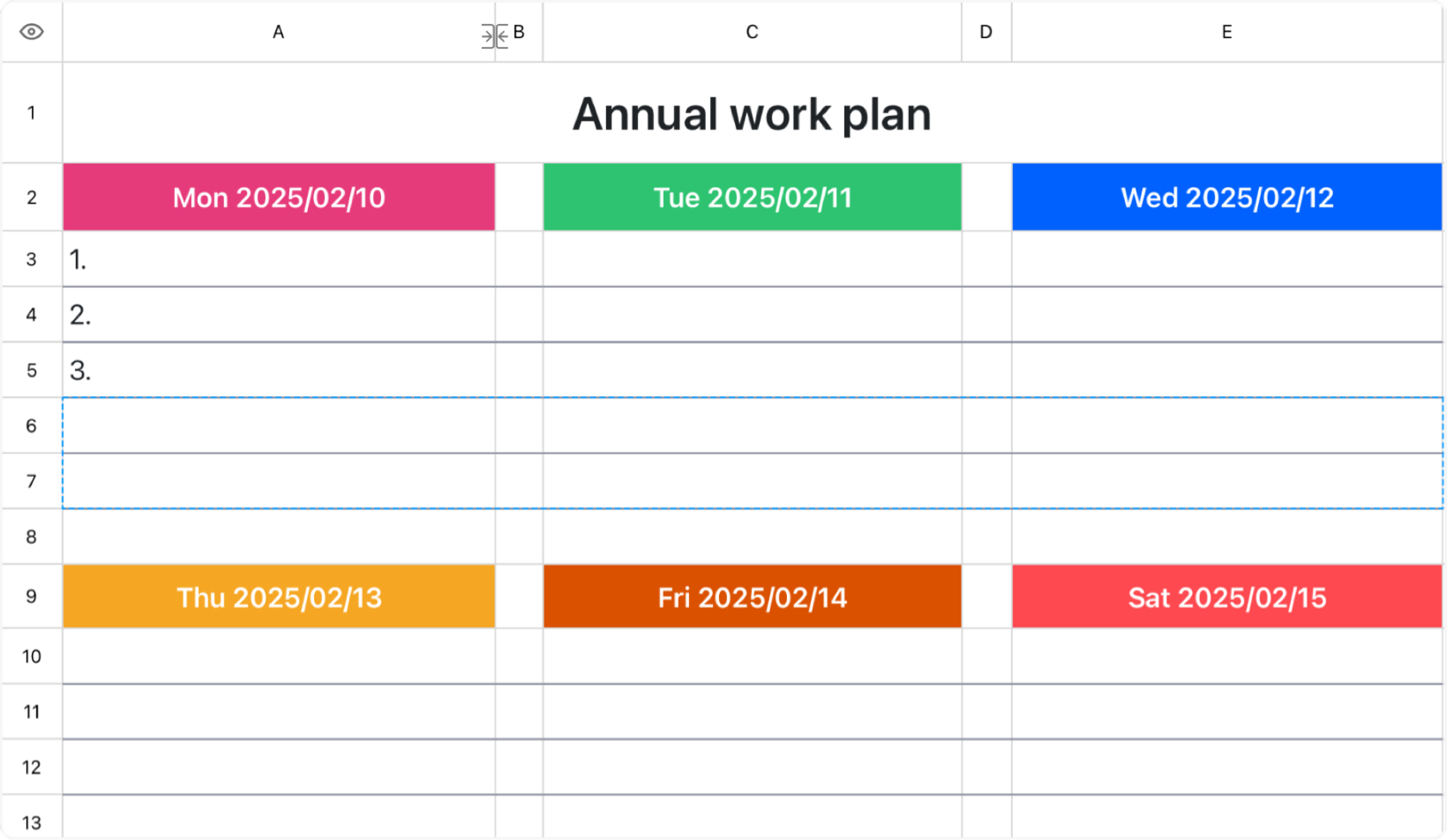 Annual work plan